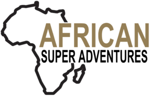African super adventures logo (African continent shape outline with the words "AFRICAN" in bold at the center, and "Super Adventures" below it in black) attached to article about Aberdare National Park.